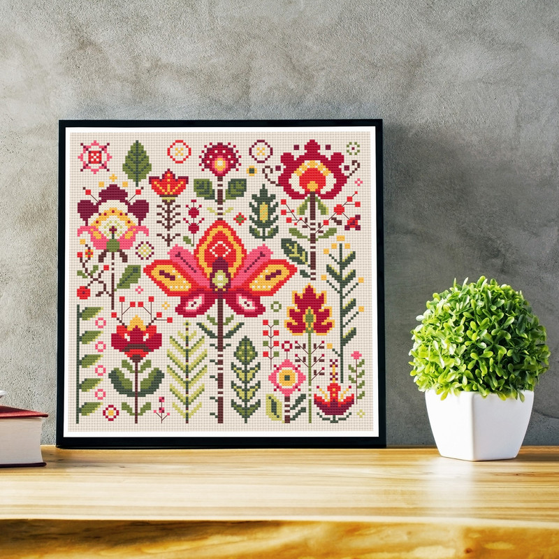 Cross Stitch Pattern Summer Flowers Trending Pattern Easy Instant Download PDF 2