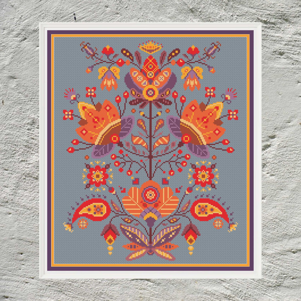 Cross Stitch Pattern Tree Of Life Autumn Simple Ornament PDF Instant Download 3