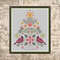 Cross Stitch Pattern Christmas Tree With Cardinals Simple Ornament PDF Instant Download 0