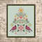 Cross Stitch Pattern Christmas Tree With Cardinals Simple Ornament PDF Instant Download 1
