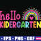 Hello Kindergarten Teacher Kids Rainbow SVG 0