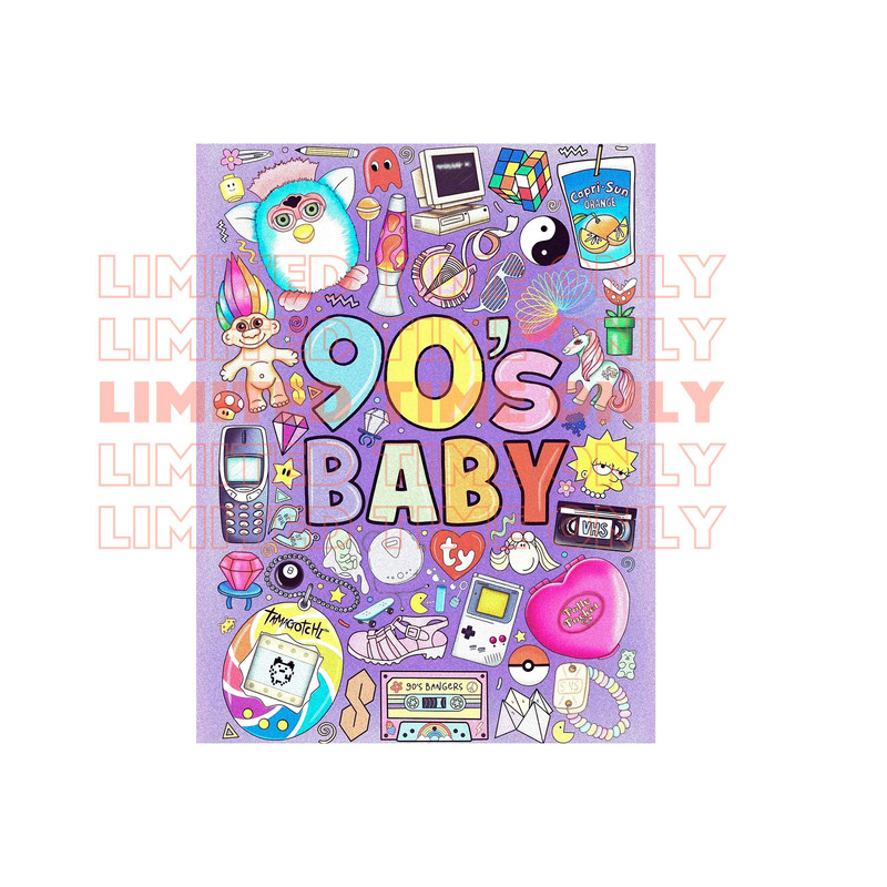 Raised In The 90s PNG File Hip Hop PNG Old School Digital File 90s Baby 0