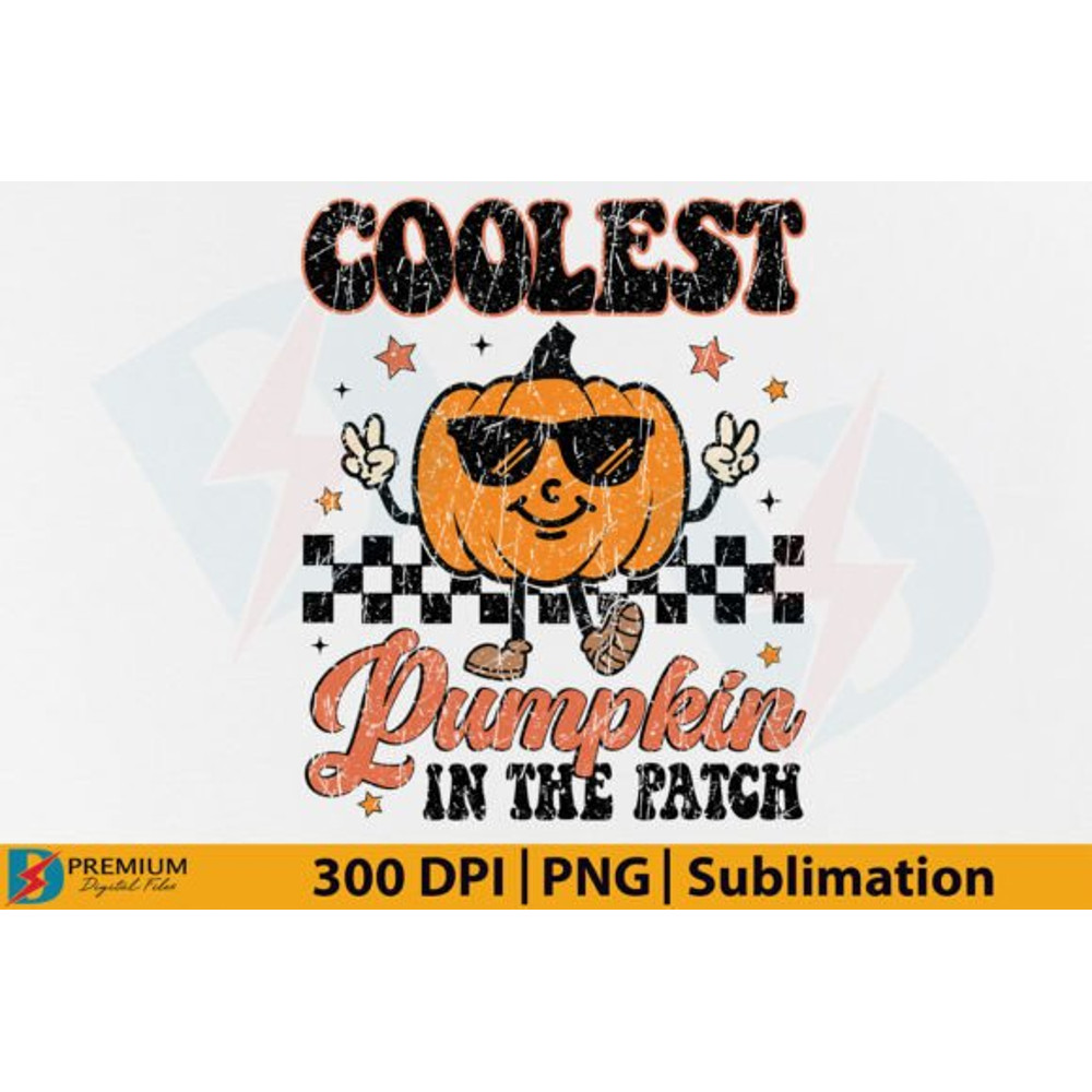 Halloween Coolest Pumpkin Funny Png Digital File 0