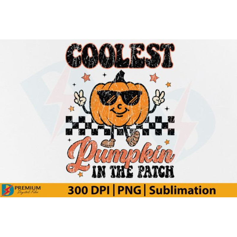 Halloween Coolest Pumpkin Funny Png Digital File 0