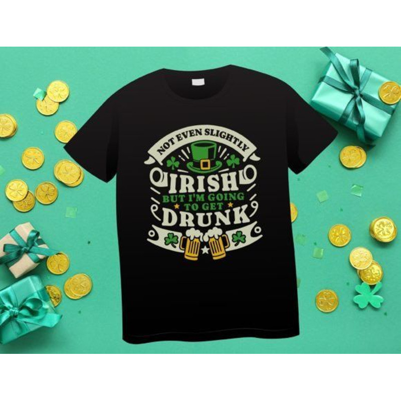 Shamrock St Patricks Not Irish Getting Drunk Png Digital Files Sublimation Dtf 1