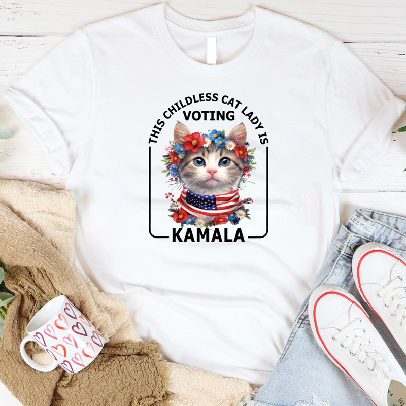 Kamala Harris For President 2024 Childless Cat Lady Voting Kamala PNG  Kamala Harris SVG 0