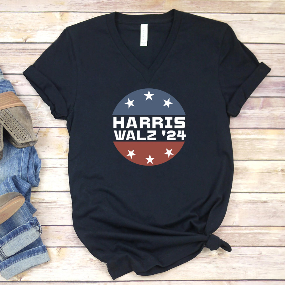 Harris Walz 2024 Kamala Harris Tim Walz Democrat Vote Blue PNG 0