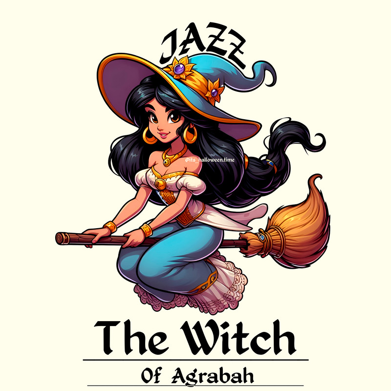 Princess Jasmine Disney Halloween SVG PNGDisney Character Clipart Spooky Disney Designtext Overlayprintable 0