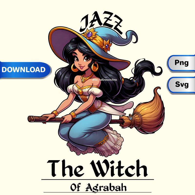 Jasmine The Witch Of Agrabah Its Yours Disney Halloween SVG PNGDisney Character Clipart Spooky Disney Printable 0