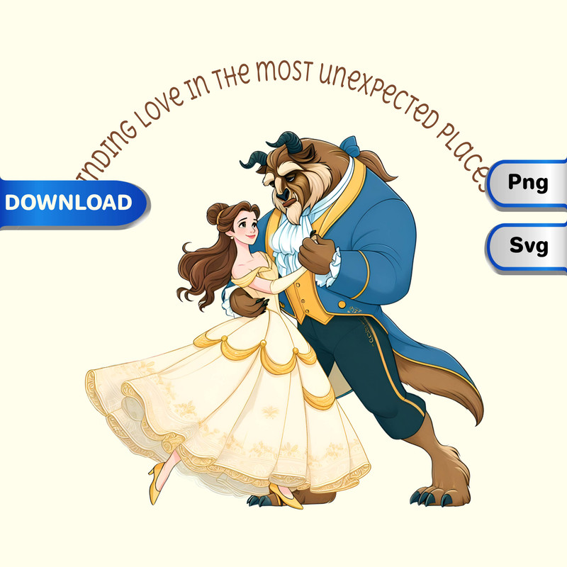 Princess Belle Finding Love Most Unexpected Places Disney Halloween SVG PNGDisney Character ClipartDisney Printable 0