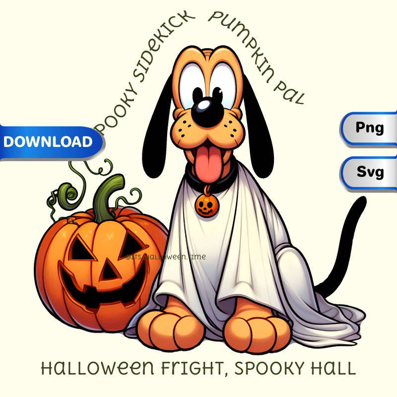 Pluto Cute Dog Halloween Sheet GhostDisney Princess Halloween SVG  PNGDisney Character ClipartDisney Printable 0
