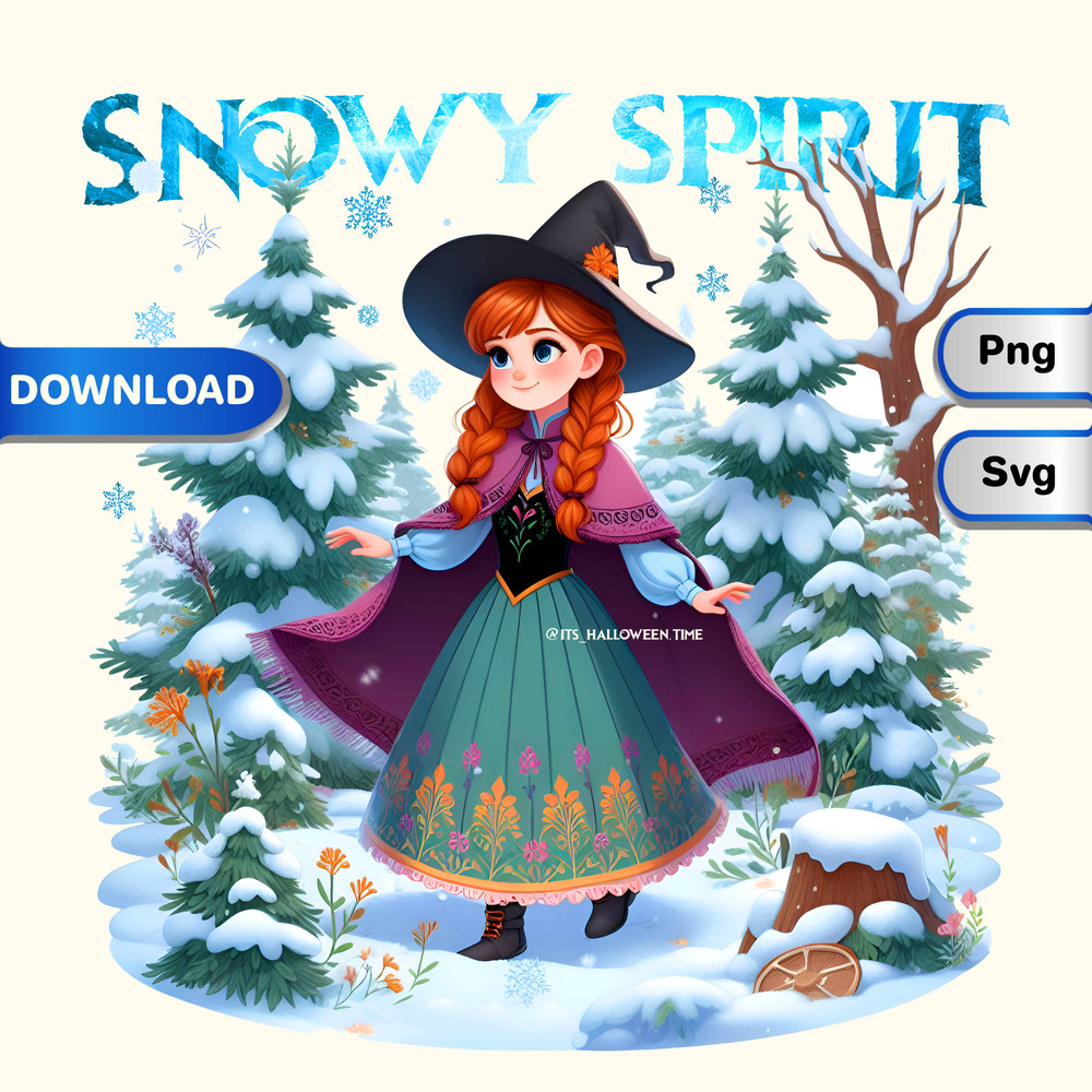Anna Frozensnowy SpiritDisney Princess Halloween SVG PNGDisney Character ClipartDisney Printable 0