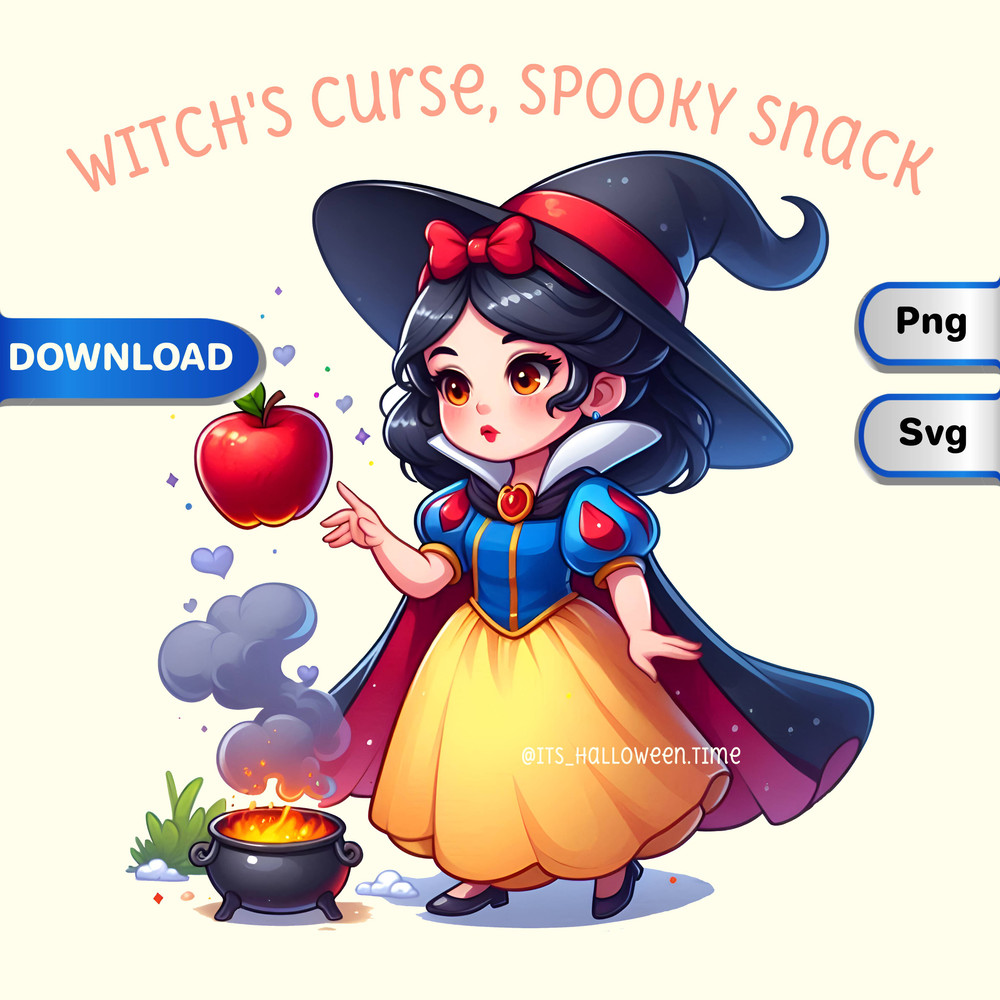 Cute Baby Snow WhiteDisney Halloween SVG PNG Mickey Not So Scary Disney Character ClipartDisney Printable 0