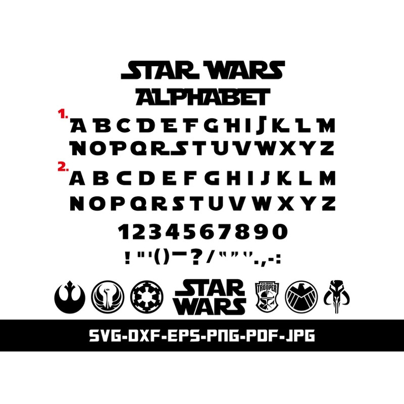 Star Wars Font SVG Font Svg Star Wars Alphabet SVG Font SVG Digital Download Star Wars Letters Svg Star Wars 0