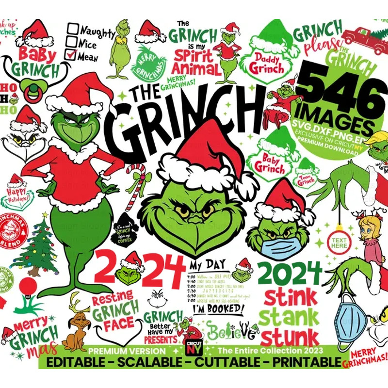 500 Grinch ClipartGrinch SVG Christmas Bundle Grisnch FontChrismas Clipart Bundle 0