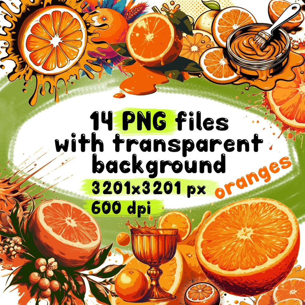 Orange Oranges On Transparent Background Clipart 0