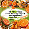 Orange Oranges On Transparent Background Clipart 0