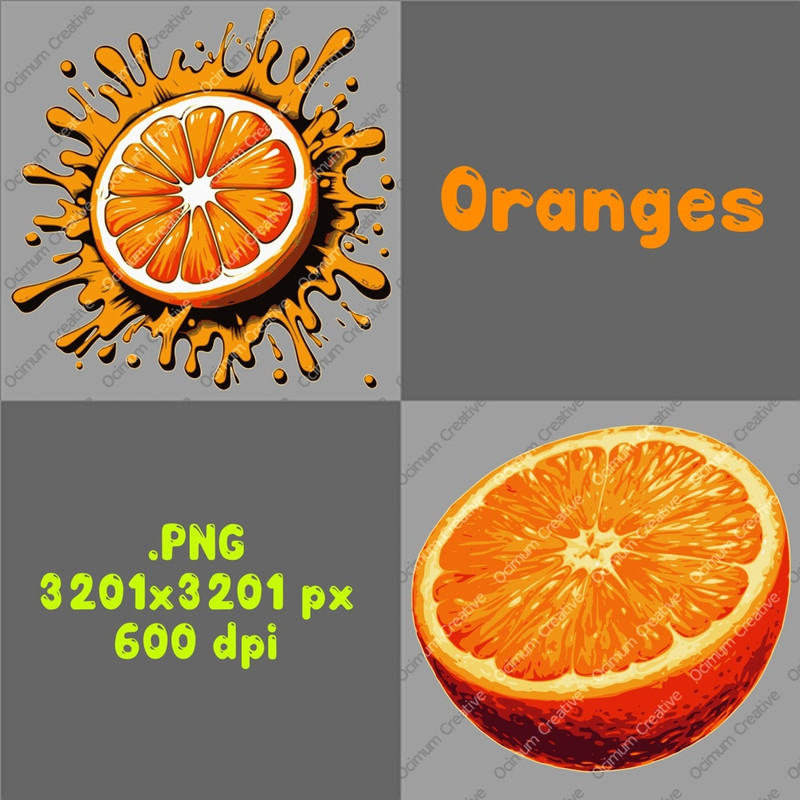 Orange Oranges On Transparent Background Clipart 4