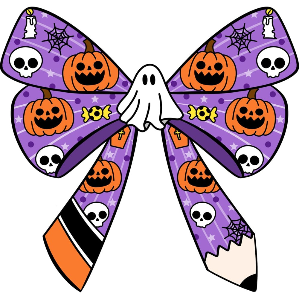 Halloween Coquette Teacher Pencil Bow Png Halloween Teacher Halloween Vibes Spooky Season Gifts For Traecher Png 1