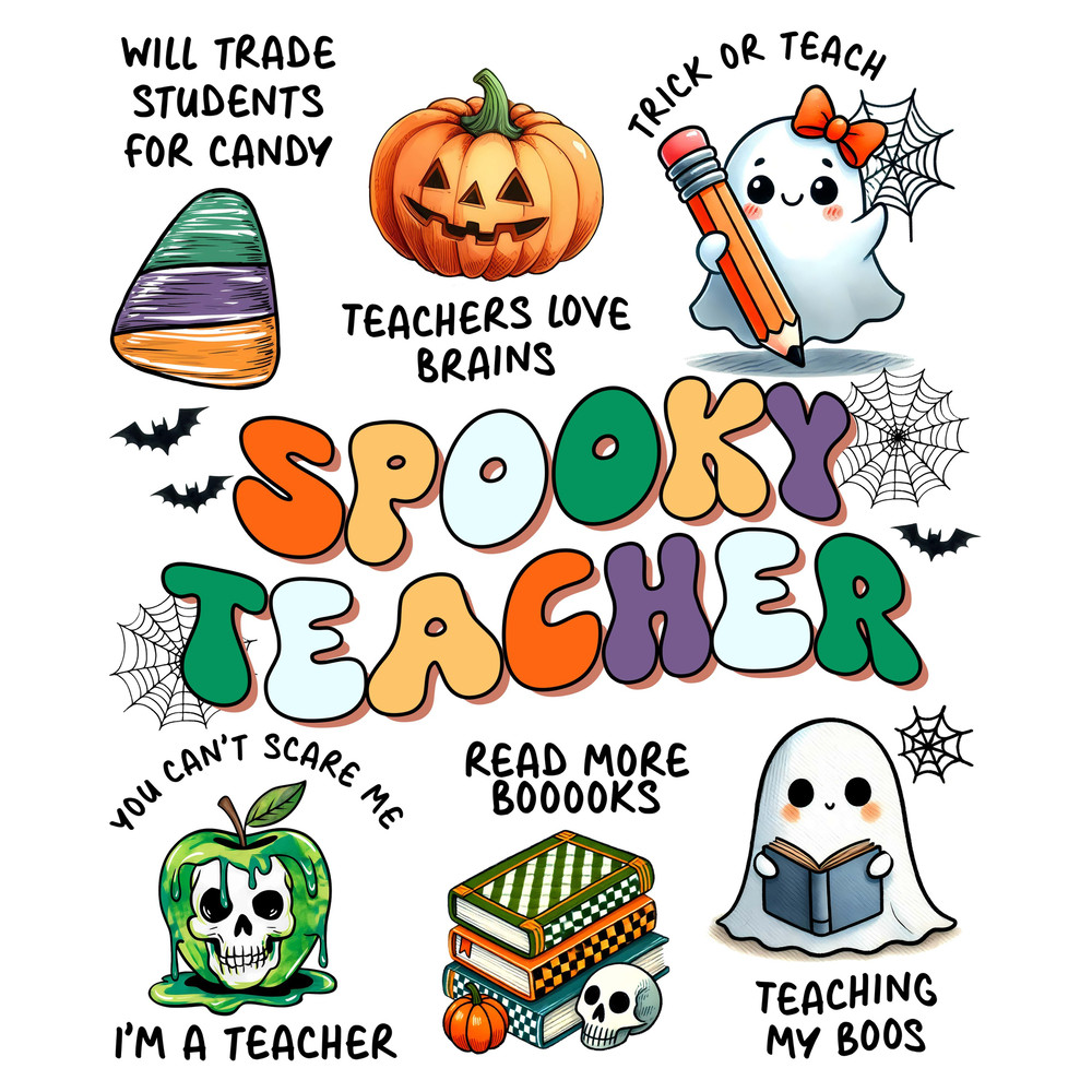 Spooky Teacher Cute Halloween PNG Teaching My Boos Png Funny Costume Halloween For Teachers Png Gifts For Teacher Png 0