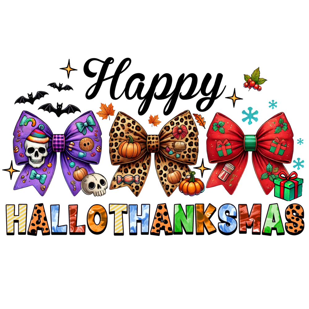 Happy Hallothanksmas Coquette Bow PngHappy HalloThanksMas Seasonal Celebration ArtFestive HalloThanksMas Coquette Bow 0