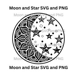starlit nights: moon & star svg designs