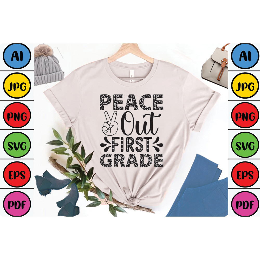 Peace Out First Grade Womens Clothing 0