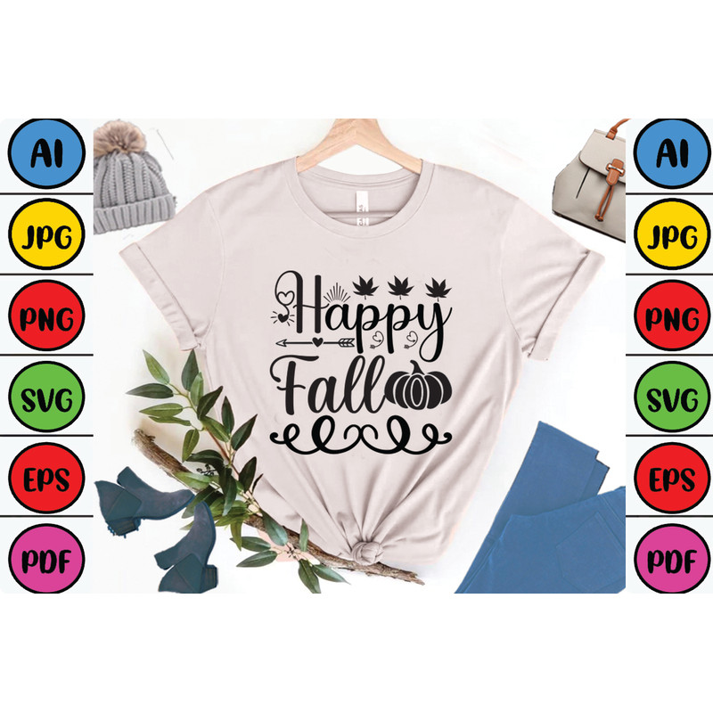 Happy Fall T Shirt Design 0