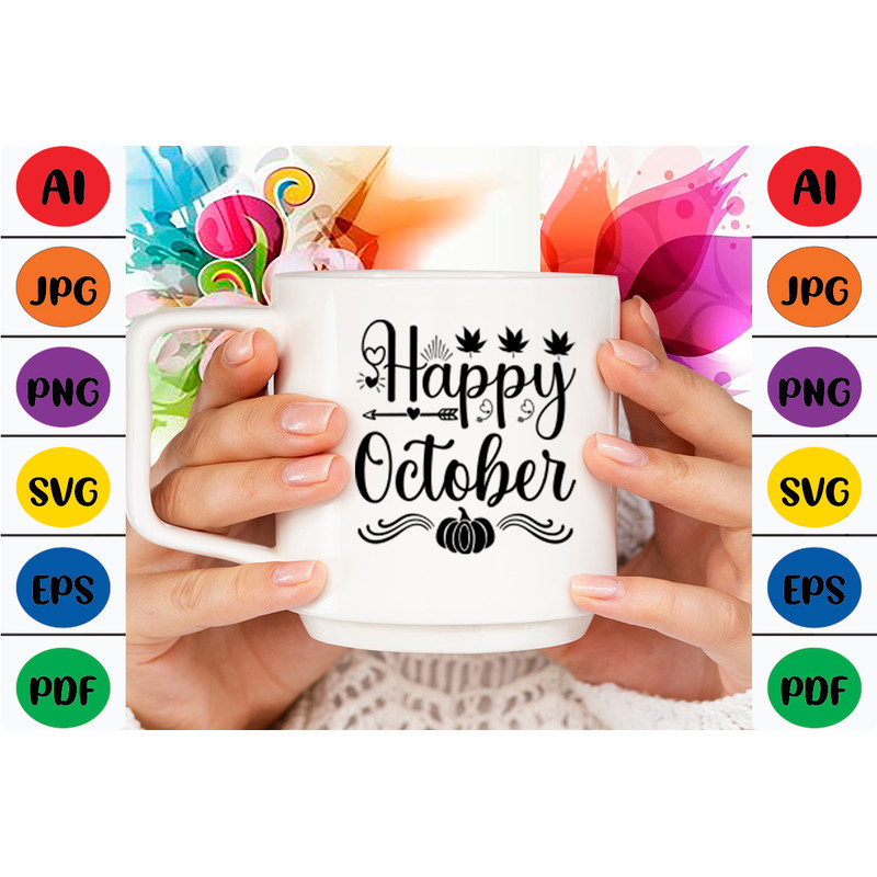 Happy October T Shirt Design 1