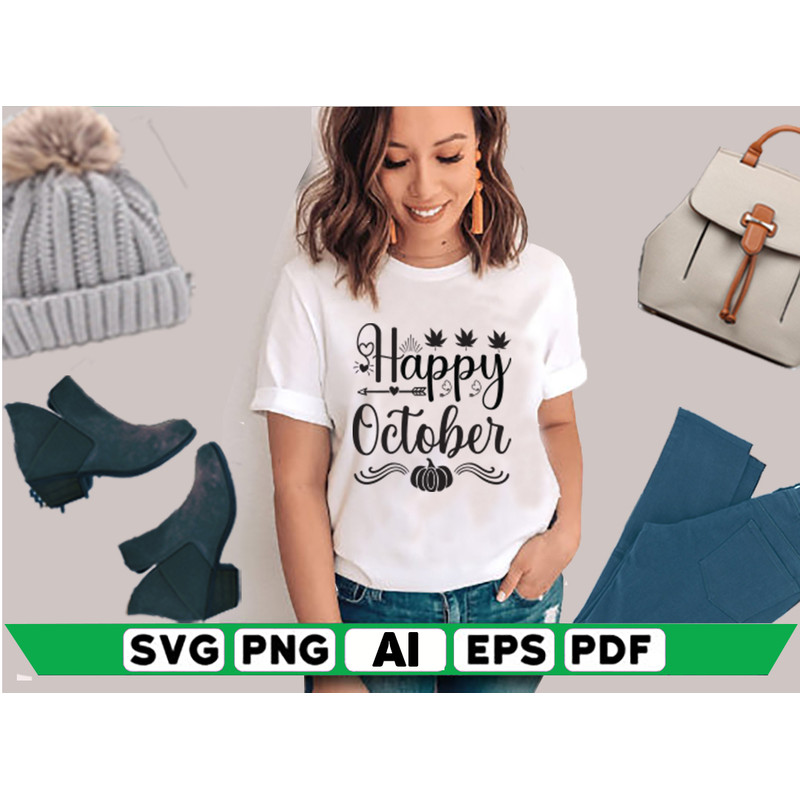 Happy October T Shirt Design 2