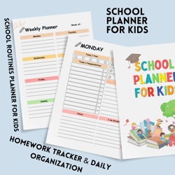 journey planner for kids , school routines, homework tracker & daily organization