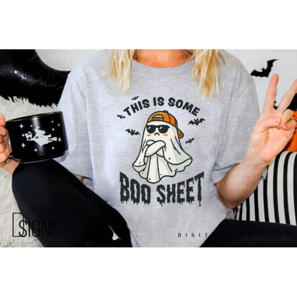 Funny Halloween Ghost Boo Sheet PNG Halloween PNG Bundler Halloween TShirts Designs 1