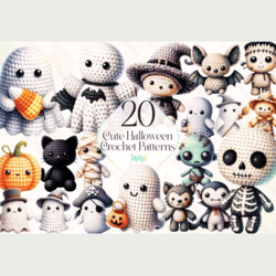 cute halloween crochet patterns bundle, halloween png, halloween svg, halloween t-shirts designs, spooky png, spooky svg