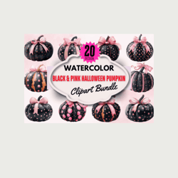 halloween png, halloween, black & pink halloween pumpkin clipart, halloween designs, halloween digital paper pack