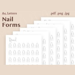 nail art planner & design notebook , digital download , kdp ready , printable nail sketchbook for professionals