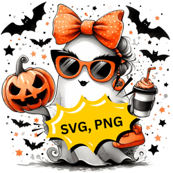 halloween, cute funny ghost png cute halloween, halloween pumpkin and ghost, halloween png , halloween svg, spooky svg