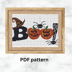 halloween cross stitch pattern, halloween cross stitch, pumpkin cross stitch, cross stitch