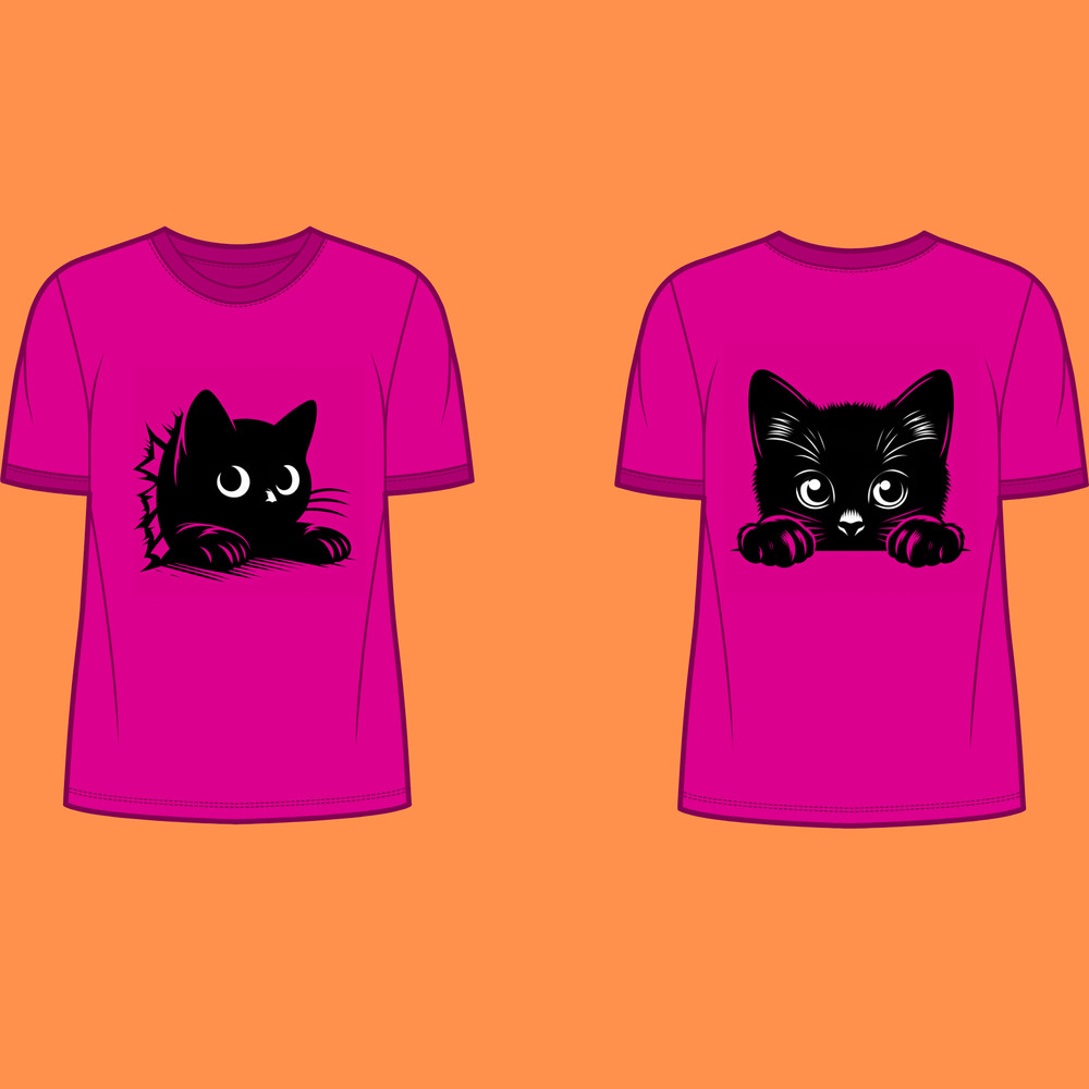 Black Cat Peeking Clipart PNG 300 DPI Digital Download For Crafts Stickers Tshirts Mugs Black Cat Black Cat PNG 1