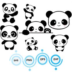 panda svg,cute panda svg bundle, panda head, monogram svg, pand png, cute panda clipart, cups & kids apparel, panda