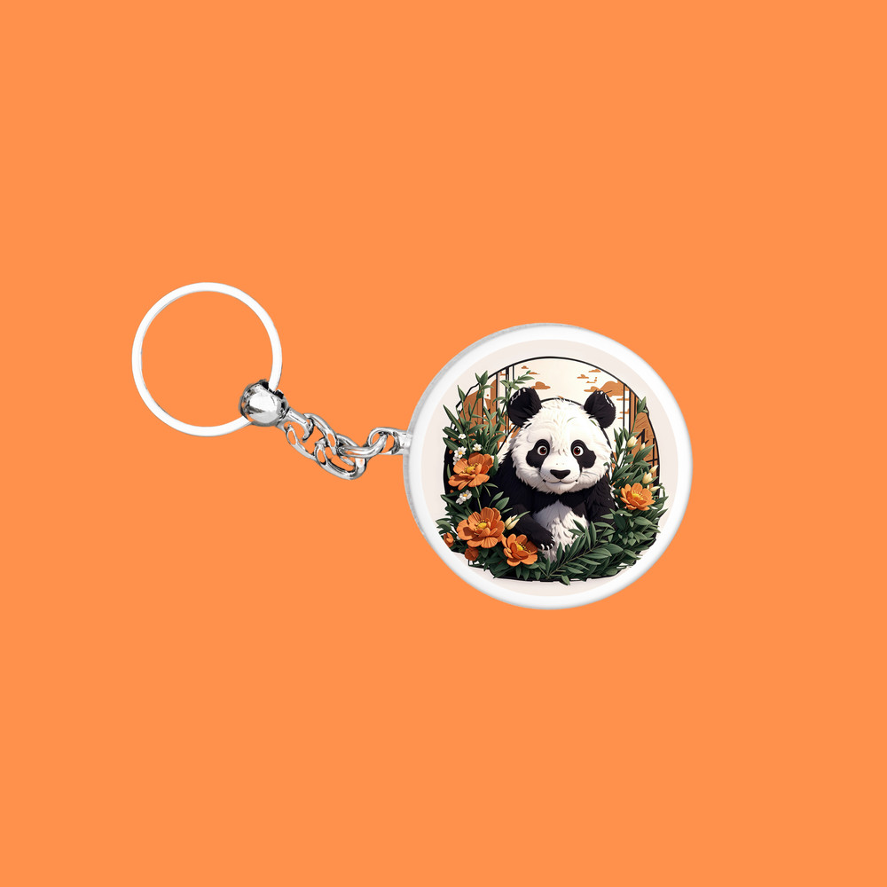 Keychain Cute Panda Cute Panda Keychain Key Chain Cute Panda Keychain Sublimation Cute Panda Keychain 3d Panda 3D 2