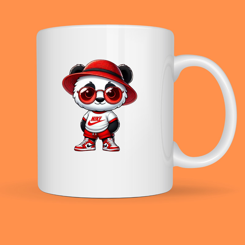 Cute Trendy Nike Panda Logo Design For TShirts Cups Kids Apparel Cute Panda In Nike Tshirt Cute Nike Panda 1