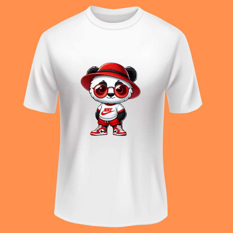 Cute Trendy Nike Panda Logo Design For TShirts Cups Kids Apparel Cute Panda In Nike Tshirt Cute Nike Panda 2