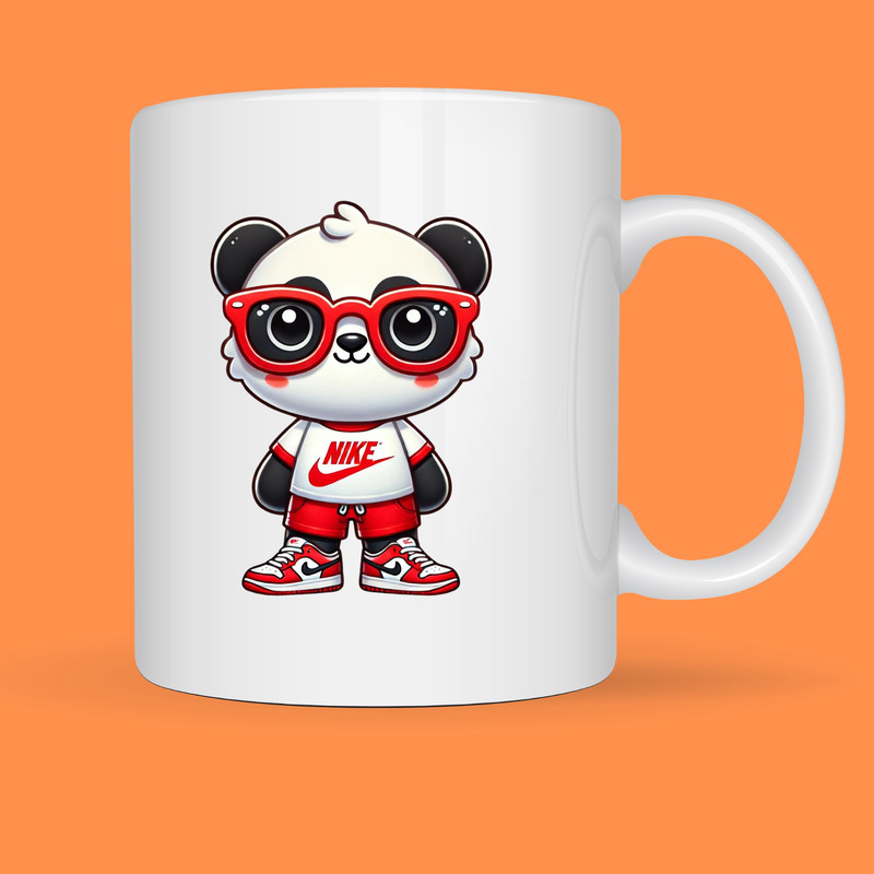 Cute Panda In Nike Tshirt Cute Trendy Nike Panda Logo Design For TShirts Cups Kids Apparel Cute Nike Panda 2