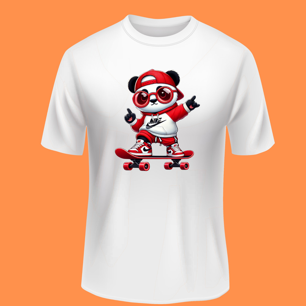Cute Panda In Nike Tshirt Cute Nike Panda Panda Cute Trendy Nike Panda Logo Design For TShirts Cups Kids Apparel 2
