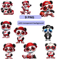cute panda in nike t-shirt bundle, cute nike panda, cute trendy nike panda logo design for t-shirts cups & kids apparel