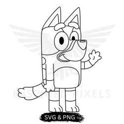 bluey outline svg, bluey dog svg, bluey bandit svg, bluey svg, bluey dog png, bingo dog svg, bluey bandit png