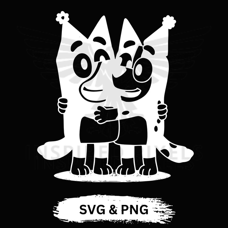 Bluey And Bingo Birthday SVG Blue Bluey Bluey SVG White Dog Bluey And Bingo Birthday PNGBluey And B 0