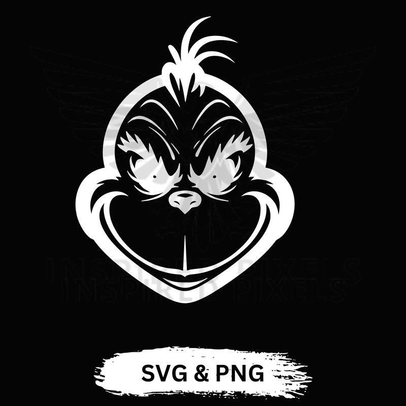 Grinch Face SVG Grinch Face PNG Grinch Face White With Eye3 The Grinch Face SVG The Grinch Face PNG 0
