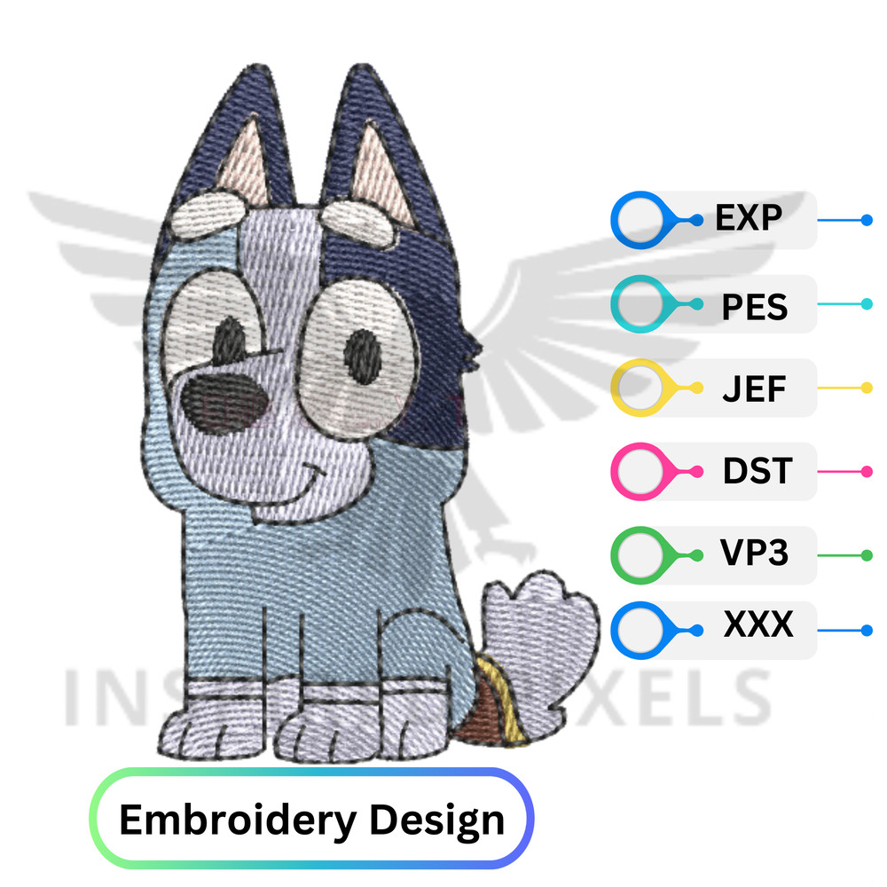 Bluey Embroidery Designs Bluey Embroidery Bluey Embroidery File Bluey Embroidery Design Bluey Dog E 0