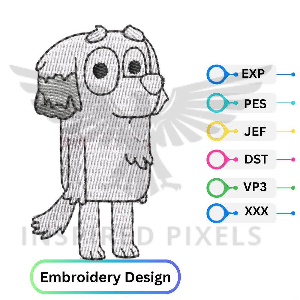 Sheila Bluey Embroidery Designs Bluey Embroidery File Bluey Embroidery Design Bluey Dog Embroidery 0